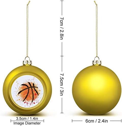 Кошарка Божиќна топка ShatterProof виси украси за украси за забави од камин од дрво од дрво 2 парчиња