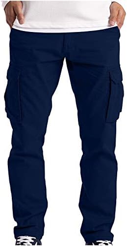 Карго панталони Менс 2022 Класично вклопување модна работа за безбедност на работа со мулти-џеб пешачење со панталони за рекреација