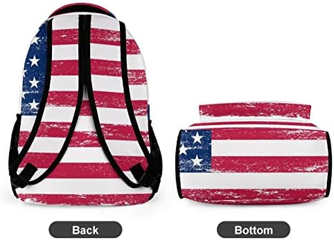 Обичен ранец Американско знаме дневно торба за патувања ранец со голем капацитет за книги со голем капацитет