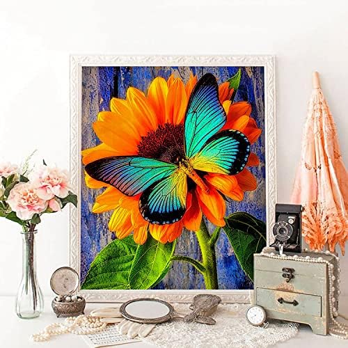 ZGmaxCL Дијамант Сликарство DIY За Возрасни Целосна Вежба Пеперутки И Цвеќиња Дијамант Големи Димензии Модерен Дом Декор Занает