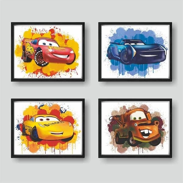 Со печатење А до Z® - Постер за филмови за автомобили, автомобили акварел wallидни декор отпечатоци, нерасположени, автомобили 3 постер, украси