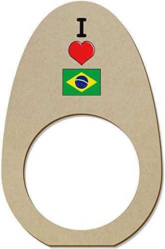 Азиеда 5 x 'Јас го сакам Бразил' Дрвени прстени/држачи за салфета