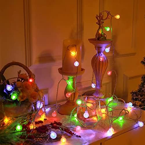 Sarikom Fairy String Lights Indoor Outdoor со куки за закачалки, 33 стапки 100 LED LED кристален глобус Промена на приклучок USB 8