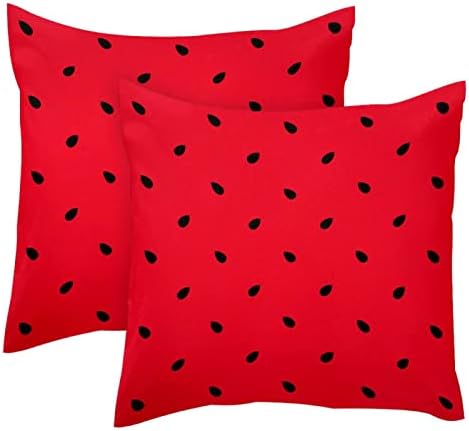 Пакет Tbouobt од 2 капаци на кадифена перница, кутија за перница од квадратни перници за кревет за кауч, црвено овошје, лубеница