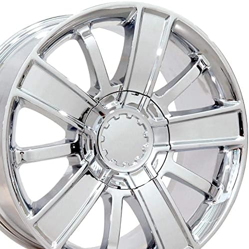 ОЕ Wheels LLC 20 инчен раб одговара на Chevy Silverado Whige Country Wheel CV77 20X9 Chrome Wheel Hollander 5653