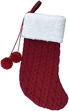 Флоралби Божиќно чорап џеб мултифункционално божиќно порибување голем држач за декорација на подароци деликатно црвено