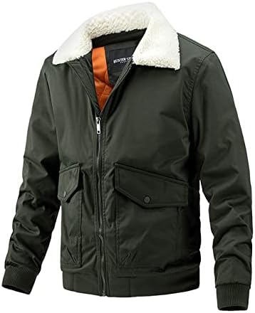 Зимски јакни Xiaxogool за мажи, машка тешка категорија Шерпа руно наредени камионџии јакна лапел обичен карго јакна топло палто