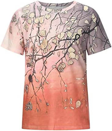 2023 екипаж брод врат памук графички цветни салон топ маица за жени есен летен кошула со краток ракав Qn Qn