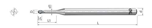 ОСГ 2.0 мм Карбид Топката Нос Крај Мил-WXL Обложени-Компатибилен со Imes-icore Мелење Системи-Наменета За Титаниум, Восок/PMMA, ЅИРКААТ &засилувач;