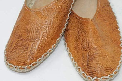 Камили од кожа за лизгање чевли Сандал станови. Фарахоничко сликарство, рачно изработени рамни чевли за жени
