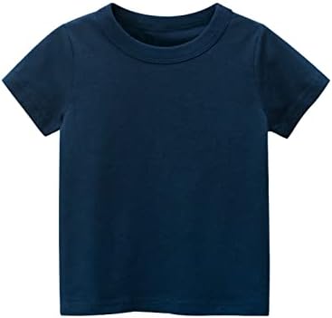 Деца деца Деца момчиња момчиња Краток ракав Основна маица обична летна маица врвови со цврста боја на мали деца со цврста боја кошула со цврста