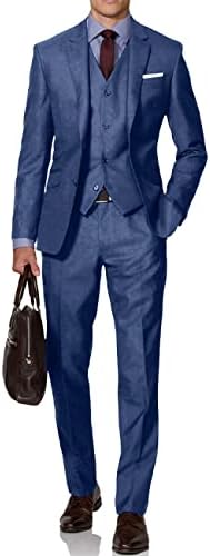 Mens Suit Solid Two Chets Slim Fit Cuit Постави за свадба формален деловен костум мажи 3 парчиња костуми за панталони за елек.