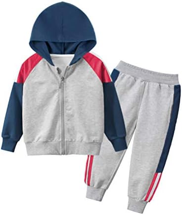 Mallimoda Boys Athletic 2 парчиња џемпери ленти со памучни облеки за памучна облека