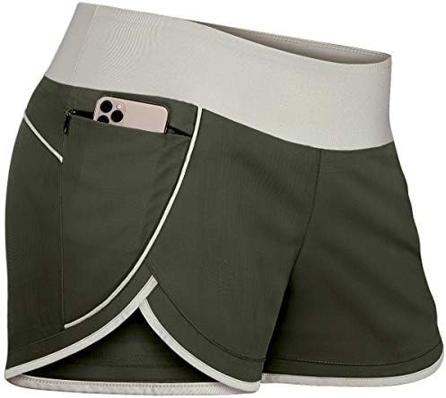 Фулбел Еластична лента за половината што работи со шорцеви за жени со невидливи џебови за патенти за атлетски тренинзи