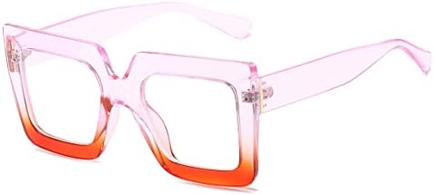 Nidovix Преголема квадратна сина светлина за блокирање очила за жени, модни очила за голема рамка чиста компјутерска читање очила