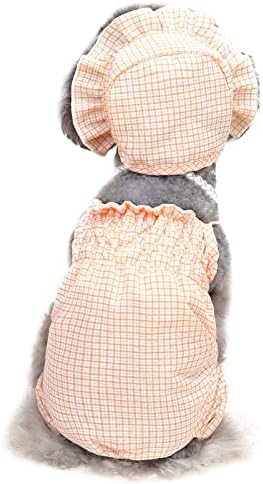 Smalllee_lucky_store миленичиња облека девојки кутре карирани памучни пижами pjs за мали средни кучиња мачки со капа слатки женски