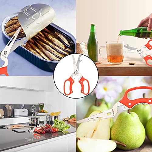 Ｋｌｋｃｍｓ Ножици за кујнски ножици од не'рѓосувачки челик, повеќенаменски ножици за готвење овошје за кујна