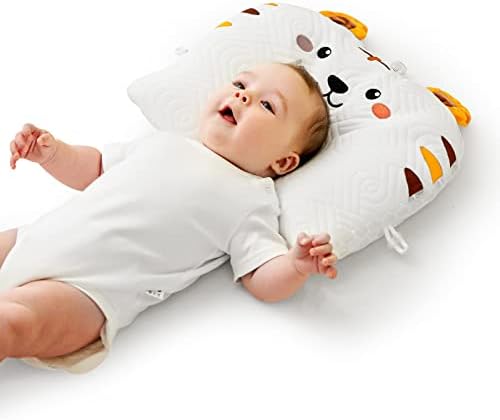 Reidio новороденче Перница прилагодлива перница за бебиња со меки и дише бебешки перници за спиење ергономски дизајн што може да се