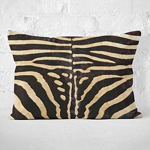 Сукли кафеава зебра кожа прилично скриен патент дома декоративно фрлање перница за капаци на перница лумбална 12х24 инчи дизајн печатена перница
