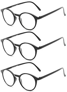 Читатели читатели.com целосно зголемени очила за читање: пристаниште - 3 пара, класичен круг за жени и мажи