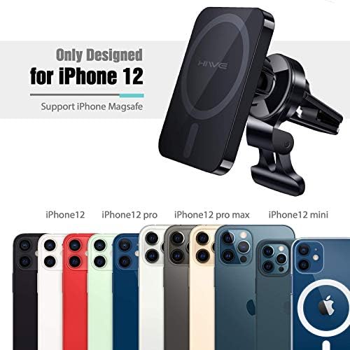 Безжичен полнач за автомобили: Магнетски телефонски автомобил за монтирање за iPhone 14/13/12 серија - 15W држач за држач за монтирање на телефонски