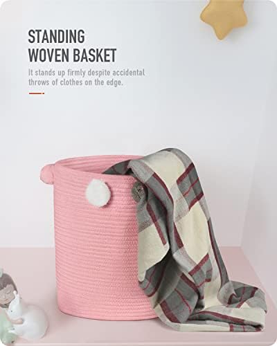 Baffect Голема корпа за памучни јаже, бебе расадник за складирање корпа за складирање на ткаенини Организатор на корпи за ткаени корпи