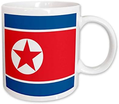 3drose знаме на Северна Кореја. Корејски сино црвено бело starвезда демократски народи. - чаши