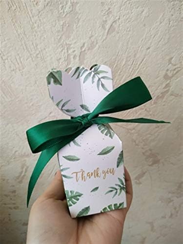 АОСУАИ Зелена Хартија Бонбони Кутии Подарок Торба Свадба Подарок Кутија Фаворизира Роденден Забава Материјали Свадба Декорација Декоративни