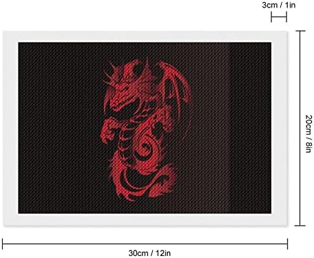 Црвен змеј на комплети за сликање со темни дијаманти 5D DIY целосна вежба Rhinestone Arts Wallиден декор за возрасни 8 x12
