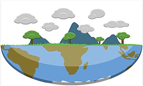 Ден на Земјата Ден на Земјата Керамички држач за четки за заби, половина илустрација на Земјата со планински пејзаж и облаци, декоративен