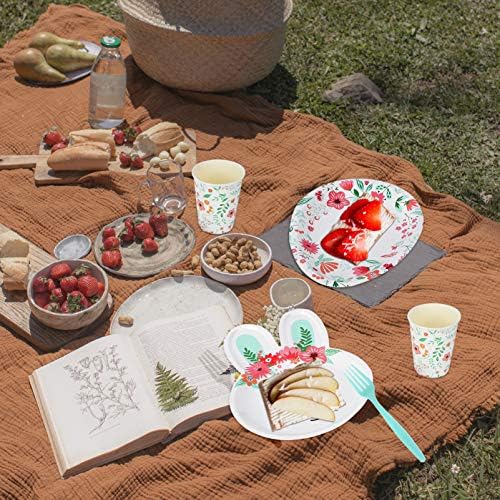 Кисио декоративни плочи за хартија 1 сет зелена сет фестивалска забава пикник услуга чаша чаши садови за садови за зајаци за бани