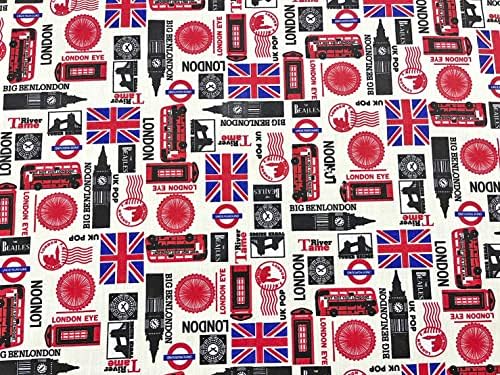 АМОРНФАН 45 Инчен Лондон Британски Биг Бен Автобус Голема Англија Обединетото Кралство Велика Британија Англија Знаме Земја Печатена Памучна