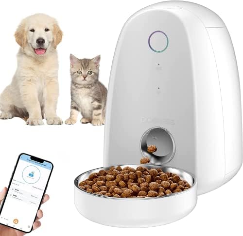 Апликација за кучиња Wi-Fi Контрола Автоматски фидери за мачки, диспензерот за сува храна за мали кучиња мачки, временски фидер за мачки,