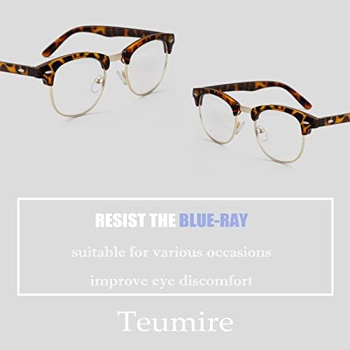 Очила За Блокирање на Сина Светлина теумир за Мажи Жени Ретро Полу Рамни Квадратни Компјутерски Очила