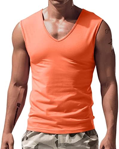 Zddo Mens Casual Tops Tops, летни мажи против вратот без ракави кошули Атлетски мускули тренинг редовно фит салата резервоари за теретани