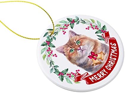 Божиќни украси за чување на Божиќ и миленичиња мачки керамички украси идеални украси за подароци новогодишна елка што висат украси