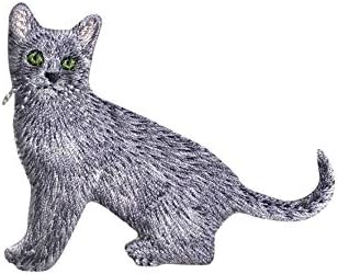 Сива мачка - целото тело - миленичиња/маче - везено железо на лепенка