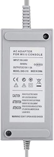 Полнач за конзола Keller Wii U, кабел за полнач за напојување со струја за напојување со AC за замена на далечински контролер на