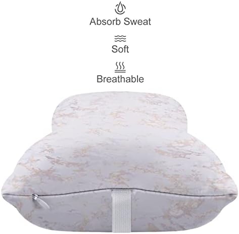 Елегантна розова мермерна текстура на автомобилот вратот перница од 2 перници за перници за автоматска глава во форма на коски