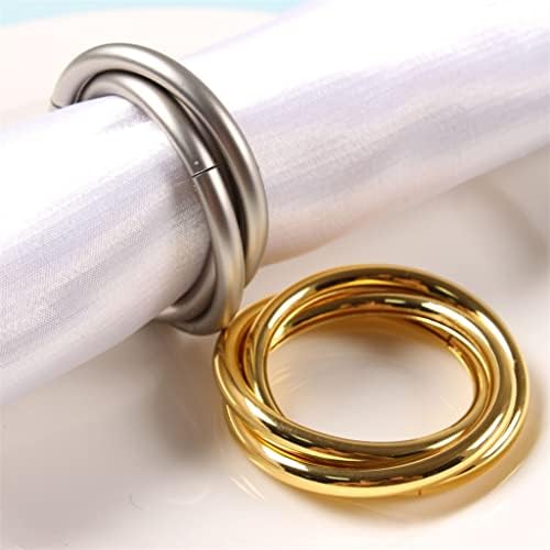 Renslat 6pcs од не'рѓосувачки челик метал салфетка тока салфетка прстен хотел табела со чаршафи за уста крпа, накит накит