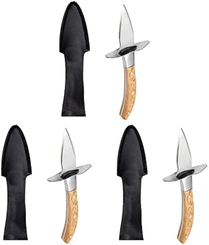 Bestonzon 3 парчиња до не-лизгање алатка за морска храна лесен остриги дрвени отвори за при рака ножеви за ножеви шакерски алатки за прицврстување