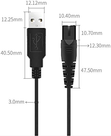 Генерички кабел за полнење со USB и адаптер за полнач за вода, преносен кабел за замена на орален наводнувач, кој е компатибилен со