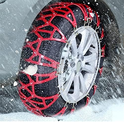 QQlong Car Snow Chains, 2 парчиња итни анти -лизгачки гуми за влечење на гуми го надградија TPU снежен ланец за лесен камион/SUV/ATV