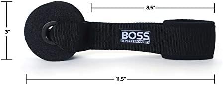 Boss Fitness Products - Ultra Premium D -Handle единечен отпор - прилагодлива должина - со екстра голема сидро на вратата со тешка врата