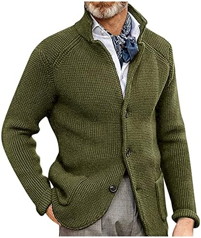 Јакни за мажи есен и зимски машки моден кардиган топол лаптоп јакни џемпери со качулка
