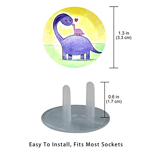 Слатко, приклучокот за avoубов на диносаурус опфаќа 12 пакувања - капаци на приклучокот за безбедност на бебето - трајни и стабилни