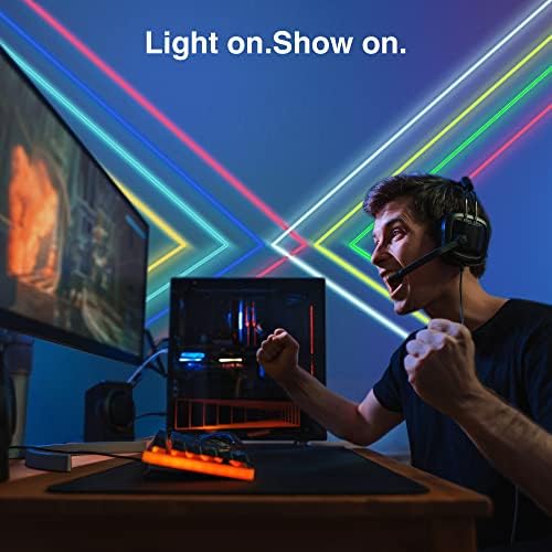Zettokete RGB LED неонска светлина лента 16,4ft/5m со музика за синхронизација и далечински управувач, флексибилно и мулти-бои