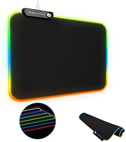 Atrasee RGB Игри На Среќа Глувчето Рампа Мат, МЕКА Мазна LED Mousepad, Водоотпорен Компјутер Тастатура Глувчето Мат со 14 RGB Режим На Осветлување