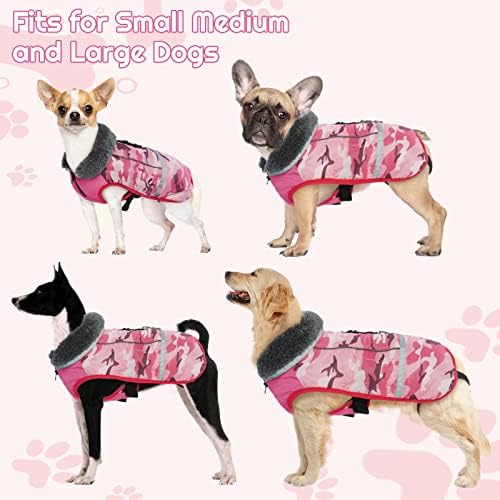 Зимски палто Икипуко, водоотпорен ветроупорно куче Сноуит, топло кучиња палто со патент за вратот, кучиња ладни временски палта за големи