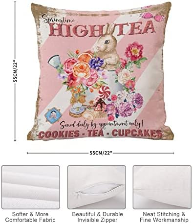 Пролетната сезона цветна фрлање перница за перници Велигденски цртан филм зајаче розово високо чај перница кутија Европа француска перница покривка